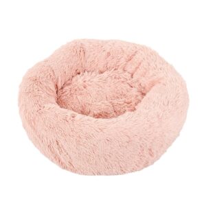 Fluffy Pablo Donut Hundeseng - Soft Pink