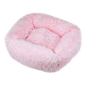 Firkantet Fluffy Pablo Hundeseng Soft Pink