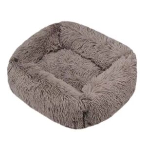 Firkantet Fluffy Pablo Hundeseng 95 x 75cm – Khaki