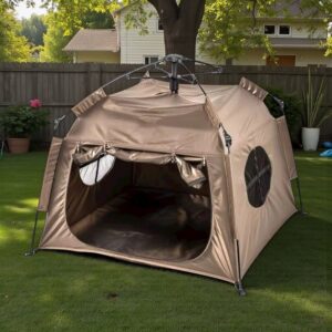 Sammenklappelig Pop Up Hundetelt - Khaki